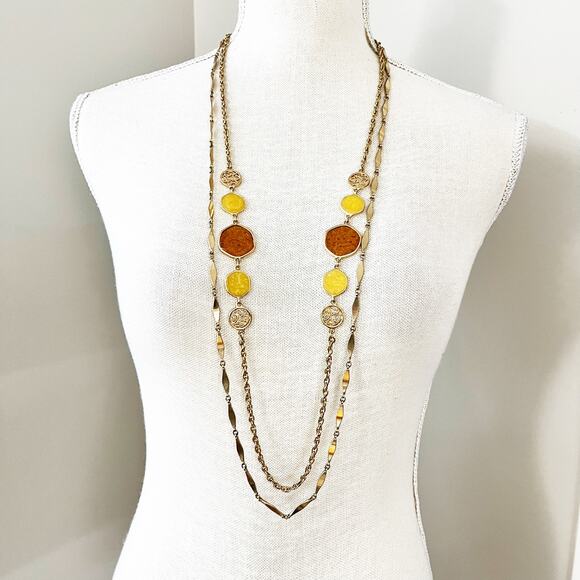 Sarah Coventry Taste of Honey 2-piece Necklace Set Vintage 1975 - Picture 2 of 7